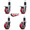 Service Caster 4'' Red Poly Swivel 1-5/8'' Expanding Stem Caster Set 2 Total Lock Brakes, 4PK SCC-EXTTL20S414-PPUB-RED-2-S-2-158 - alternate 4